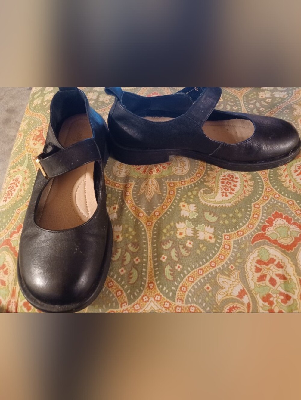 Laorentou 7.5 7 1/2 black Mary Jane flats shoes